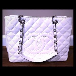 White Chanel shopper Guaranteed Authentic